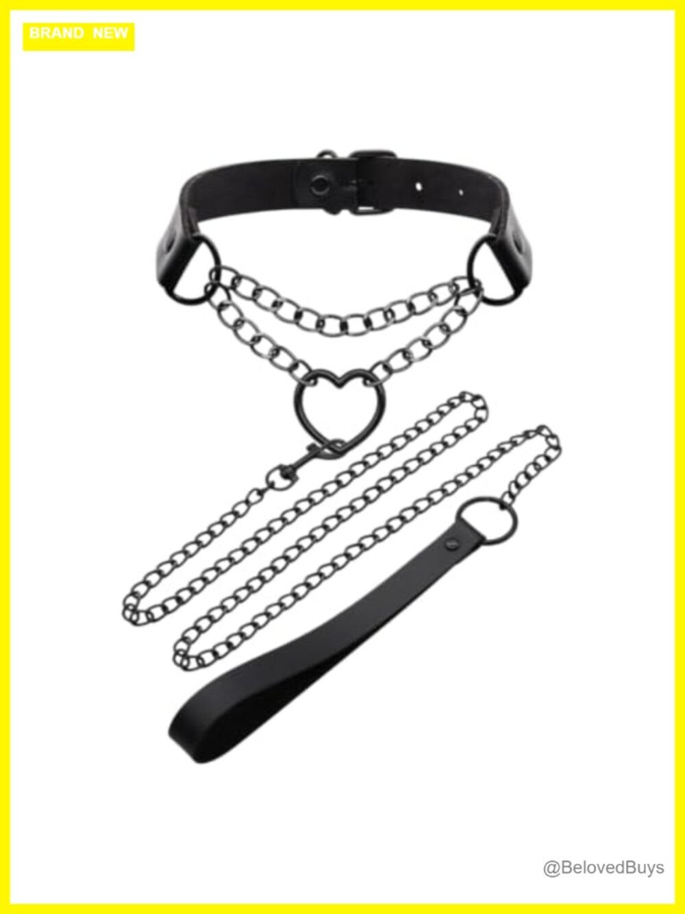 Gothic Faux Leather Choker Collar with Leash Set for Women Punk Goth Jewelry